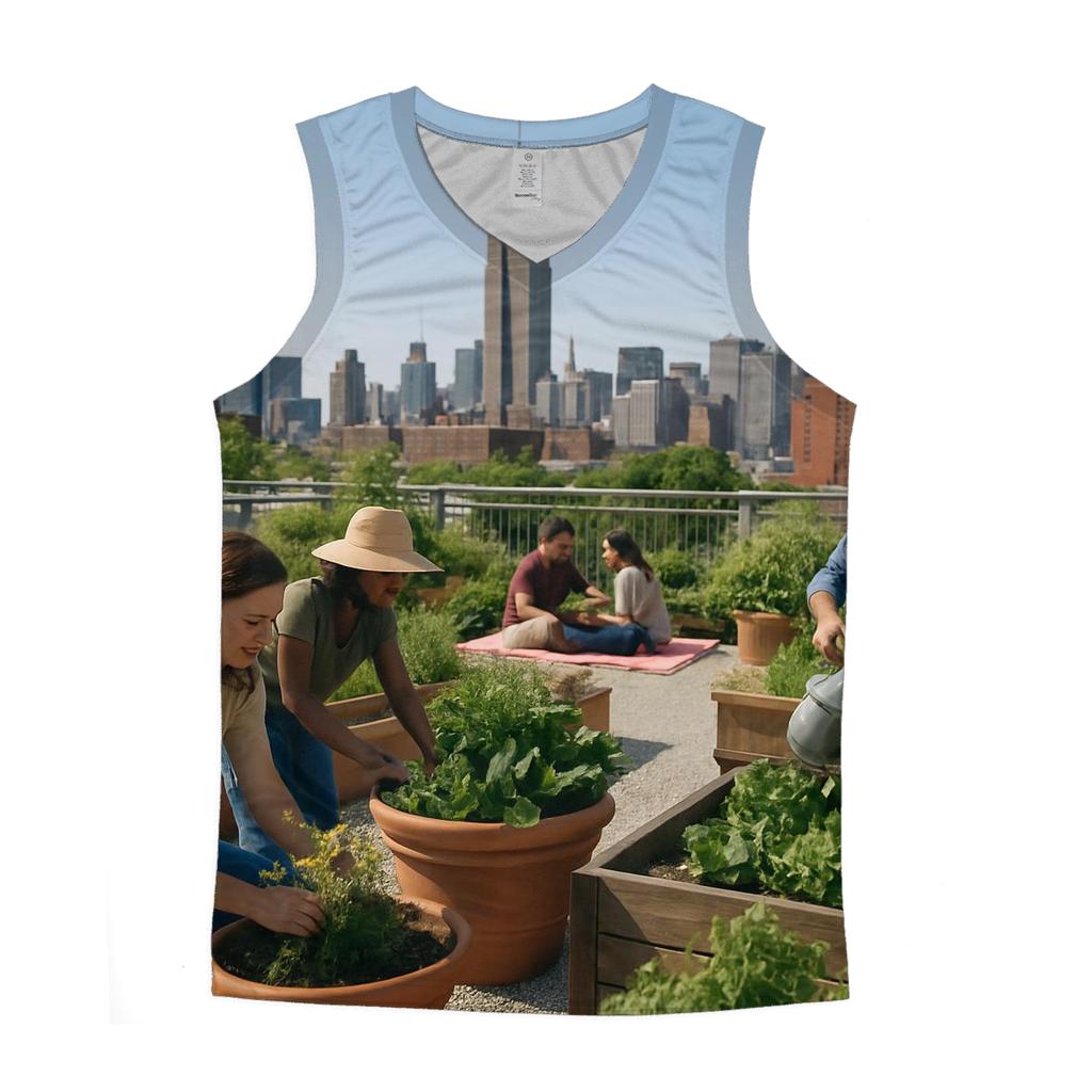 Rooftop Garden Overlook designer workout tanks