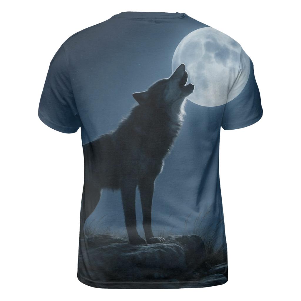 Lunar Shadow Lone Howl artistic all-over print tops