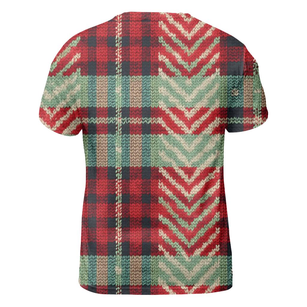 Retro Candy Cane Plaid Design statement graphic shirts