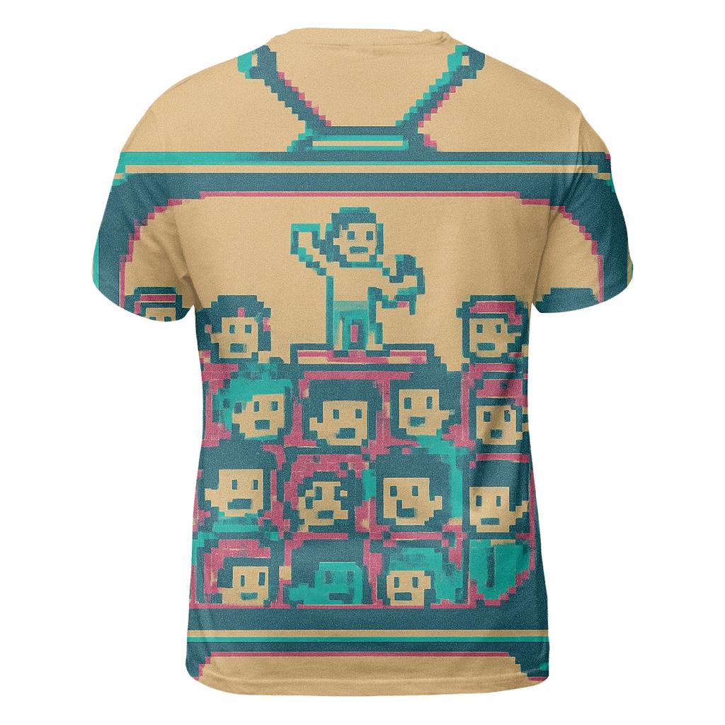 Pixel Concert Crowd artistic all-over print tops