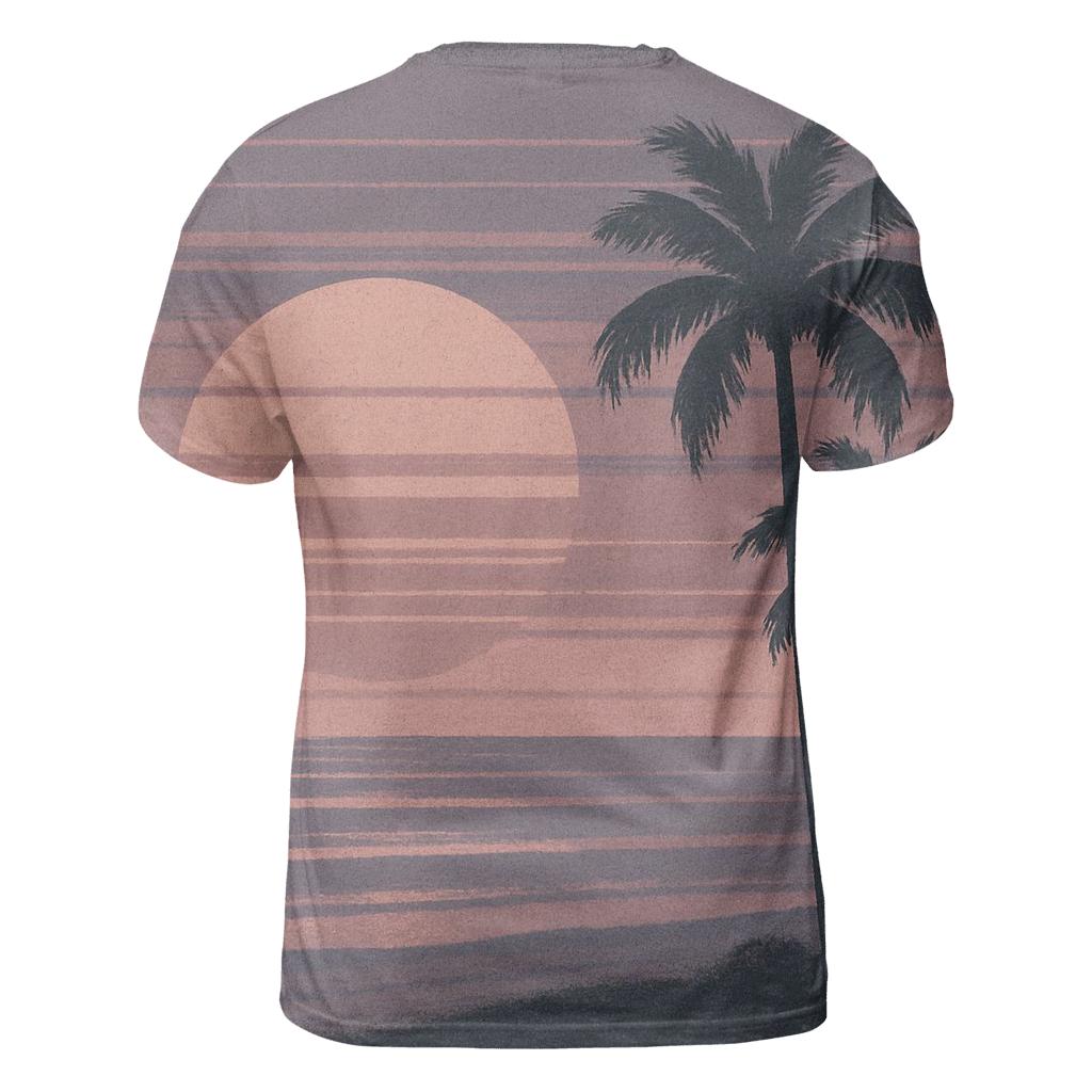 VHS Static Sunset creative print fashion shirts