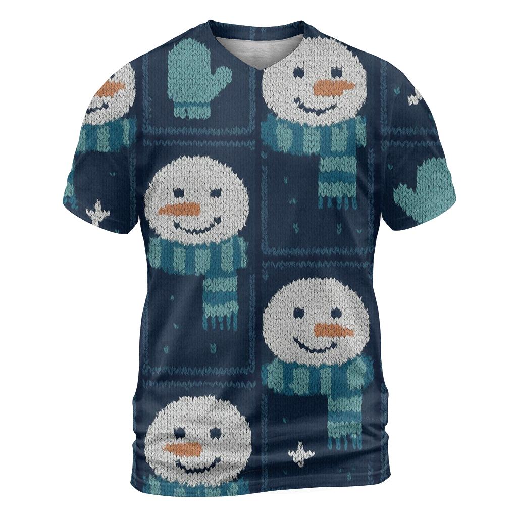 Snowman Scarf Grid Design custom all-over print shirts