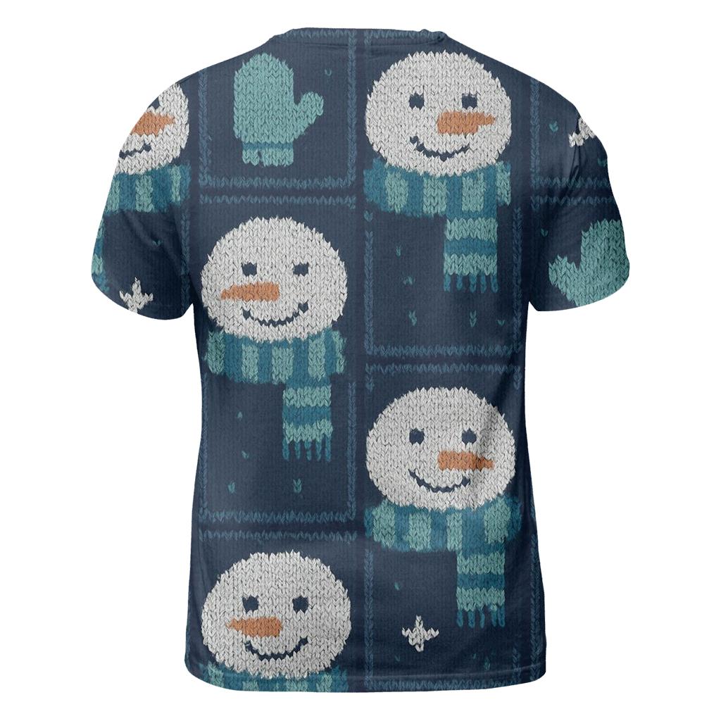 Snowman Scarf Grid Design custom all-over print shirts