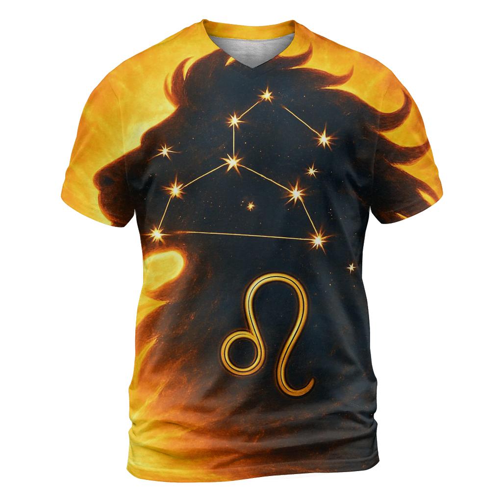 Leo Solar Flare Lion Artwork vibrant all-over design tees