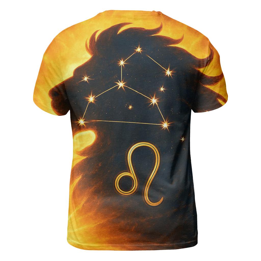 Leo Solar Flare Lion Artwork vibrant all-over design tees
