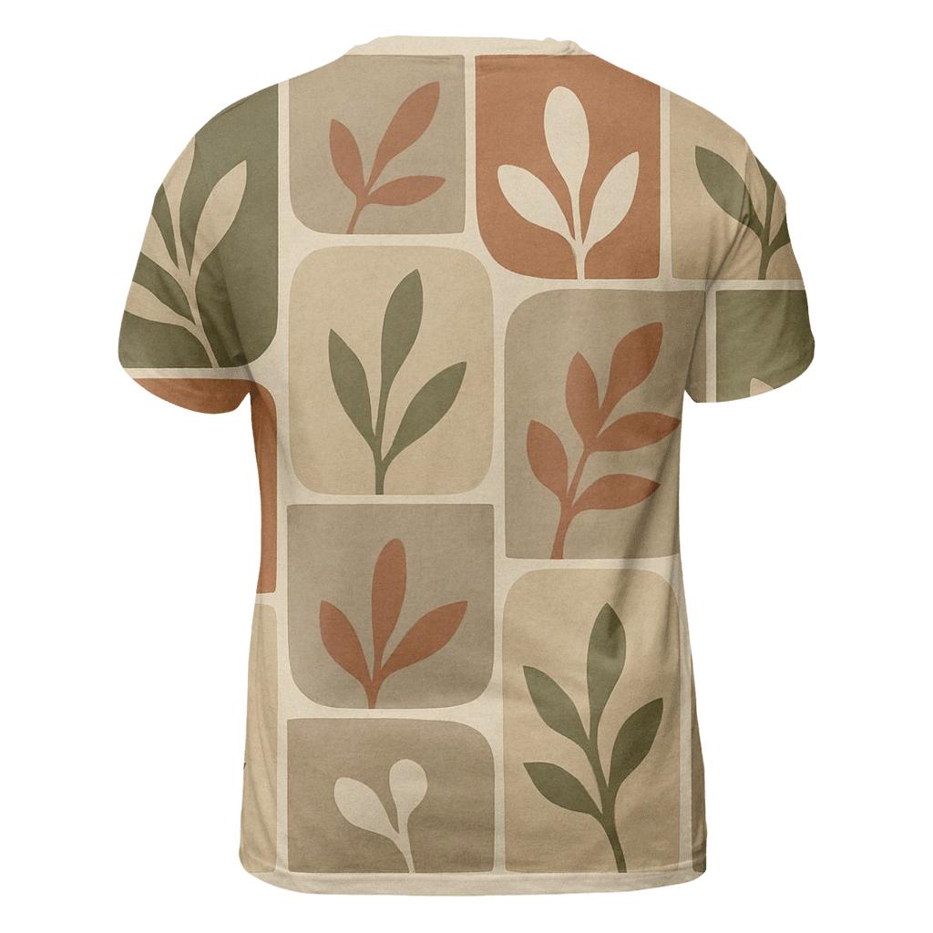 Earth Tone Mosaic artistic all-over print tops