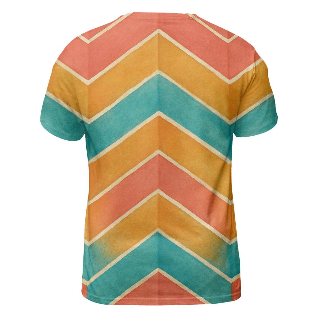 Coral Chevron Accordion artistic all-over print tops