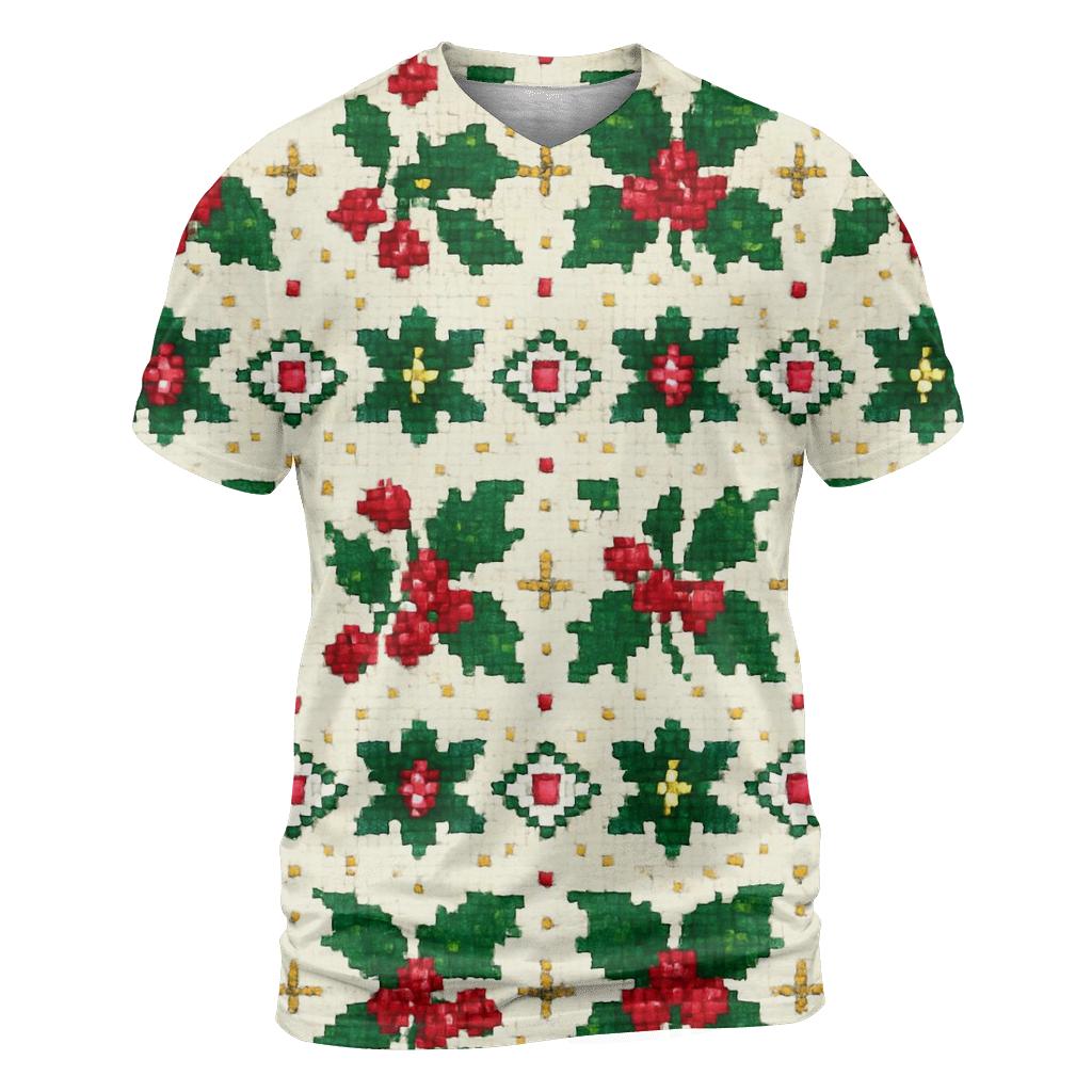 Holly Berry Dot Matrix Design creative print fashion shirts