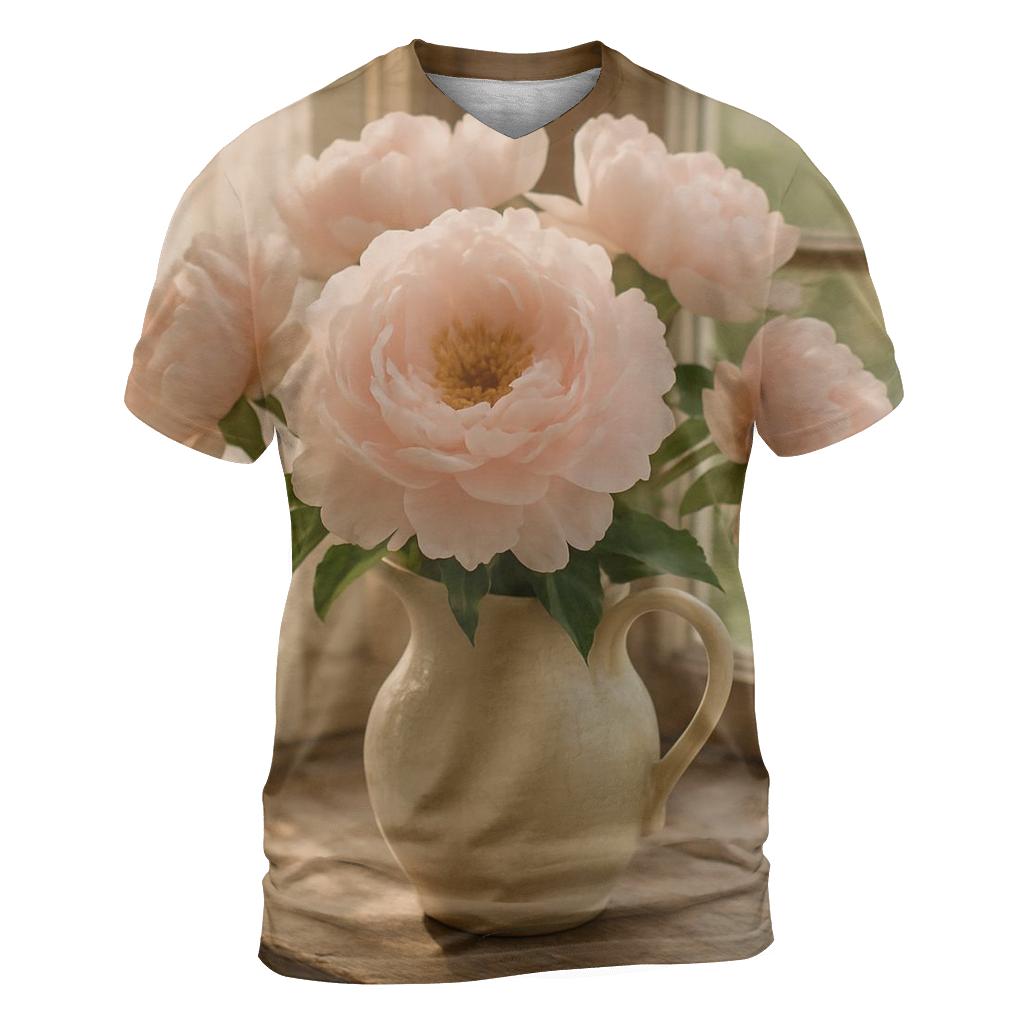 Heirloom Peony Vase Study statement graphic shirts