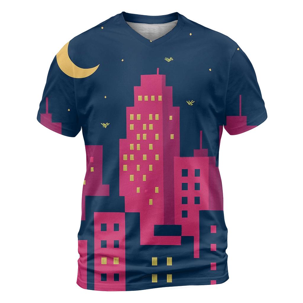 Pixel Skyline Glow personalized full print shirts