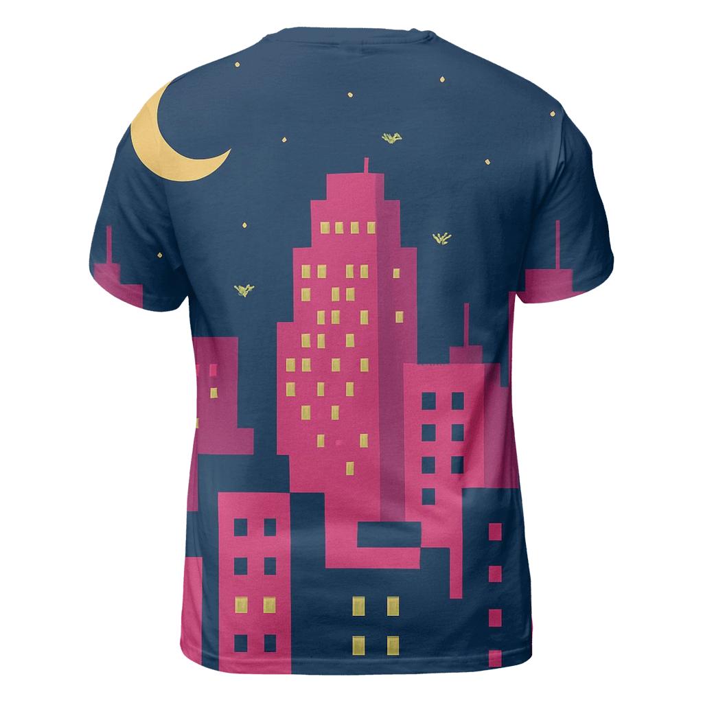 Pixel Skyline Glow personalized full print shirts