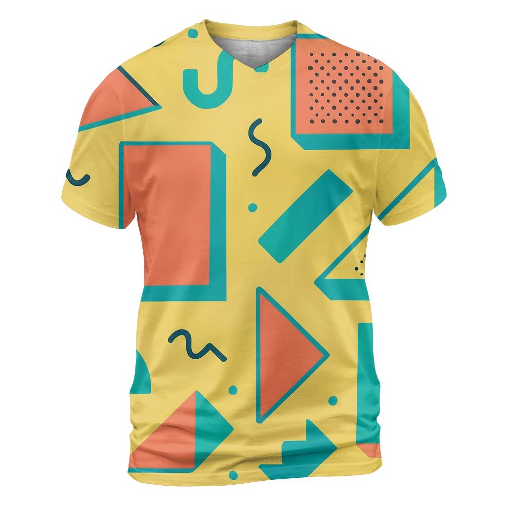 Memphis Pop Blocks unique graphic print tees