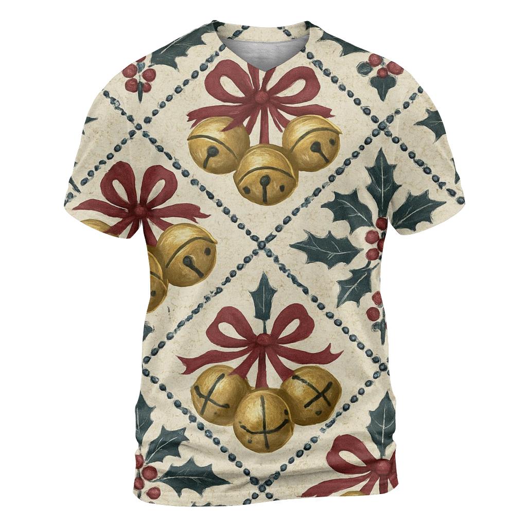 Sleigh Bell Crisscross Design creative print fashion shirts