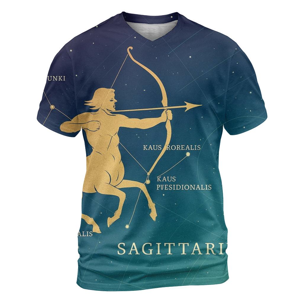 Sagittarius Archer Star Map designer pattern shirts