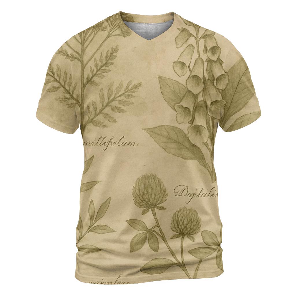 Sepia Botanical Illustration personalized full print shirts