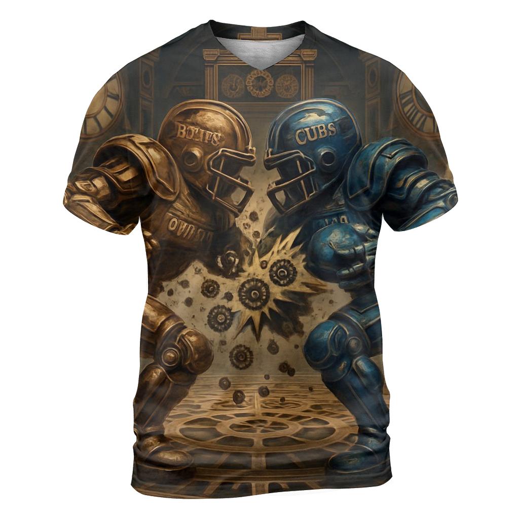 Clockwork Stadium Collision vibrant all-over design tees