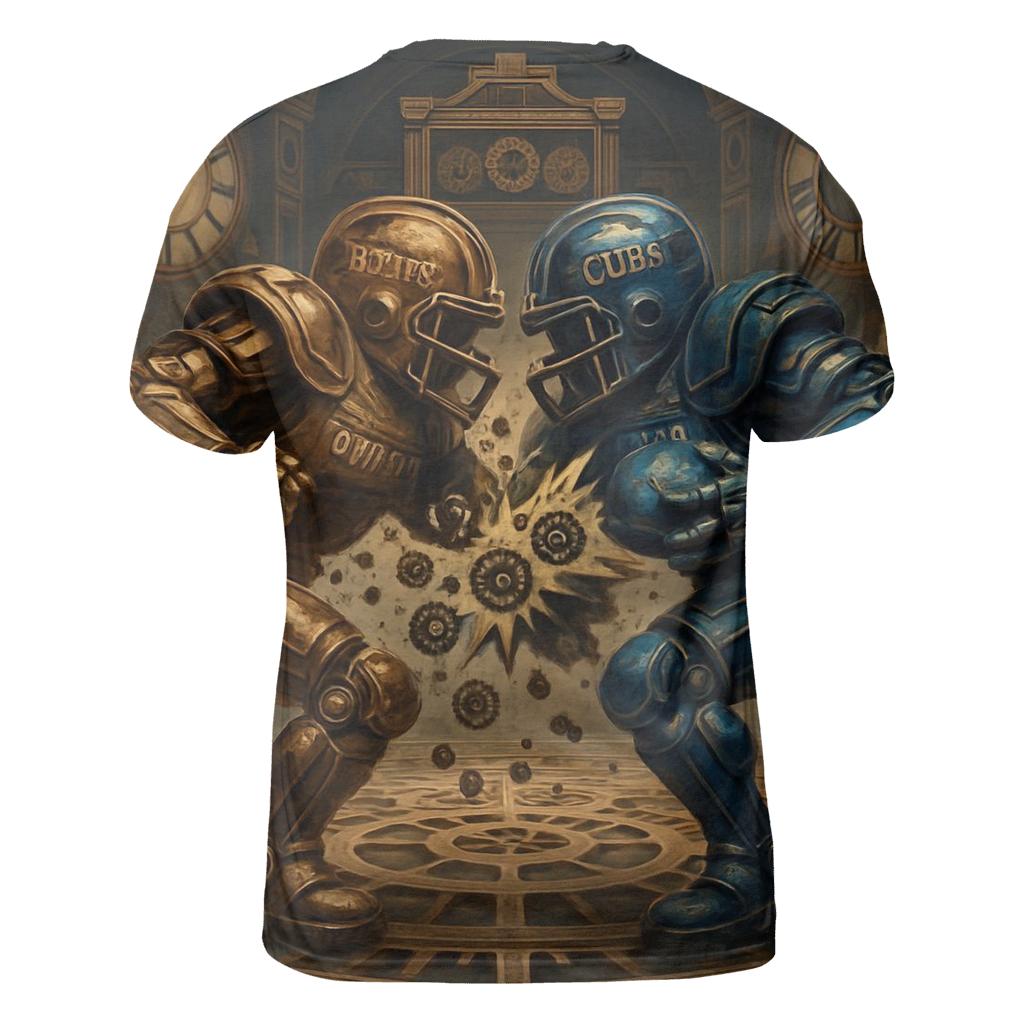 Clockwork Stadium Collision vibrant all-over design tees