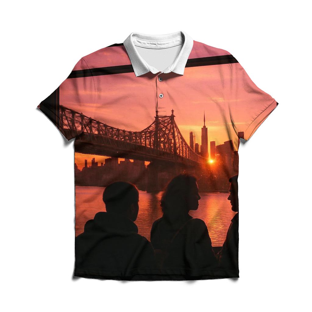 Sunset From Roosevelt Island Tram casual sports polo shirts
