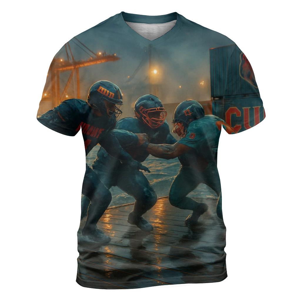 Harbor Night Blitz vibrant all-over design tees