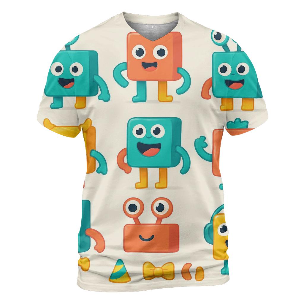 Playful Modular Monsters unique graphic print tees