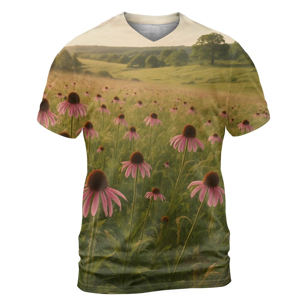 Prairie Coneflower Meadow Sweep custom all-over print shirts