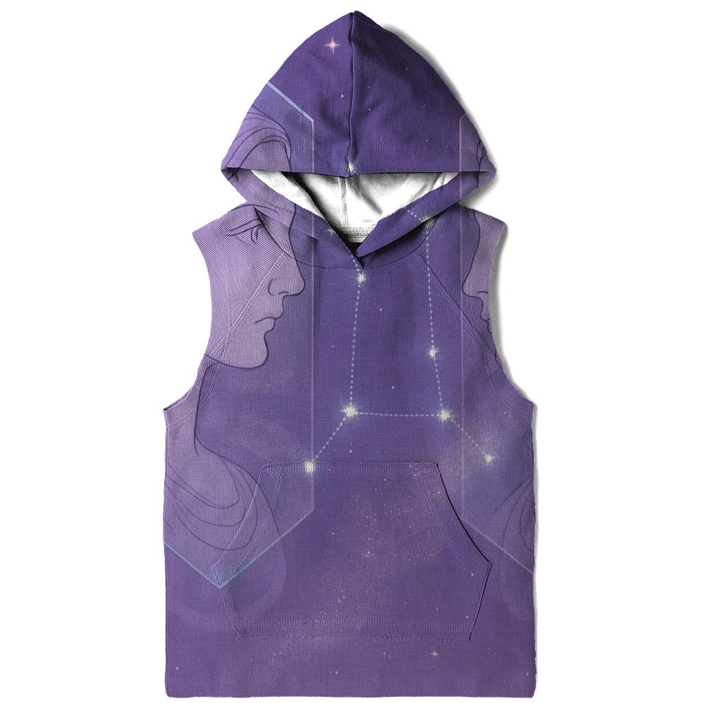 Ethereal Gemini Twin Portrait embroidered hoodies