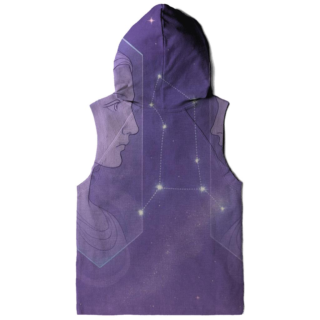 Ethereal Gemini Twin Portrait embroidered hoodies