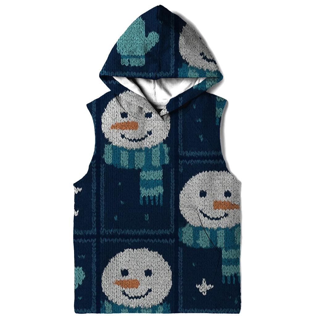 Snowman Scarf Grid Design zip-up hoodies