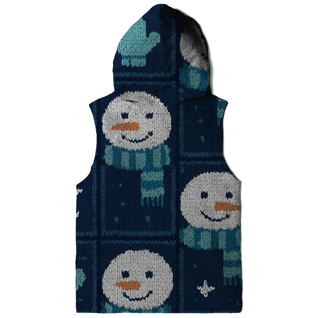 Snowman Scarf Grid Design zip-up hoodies