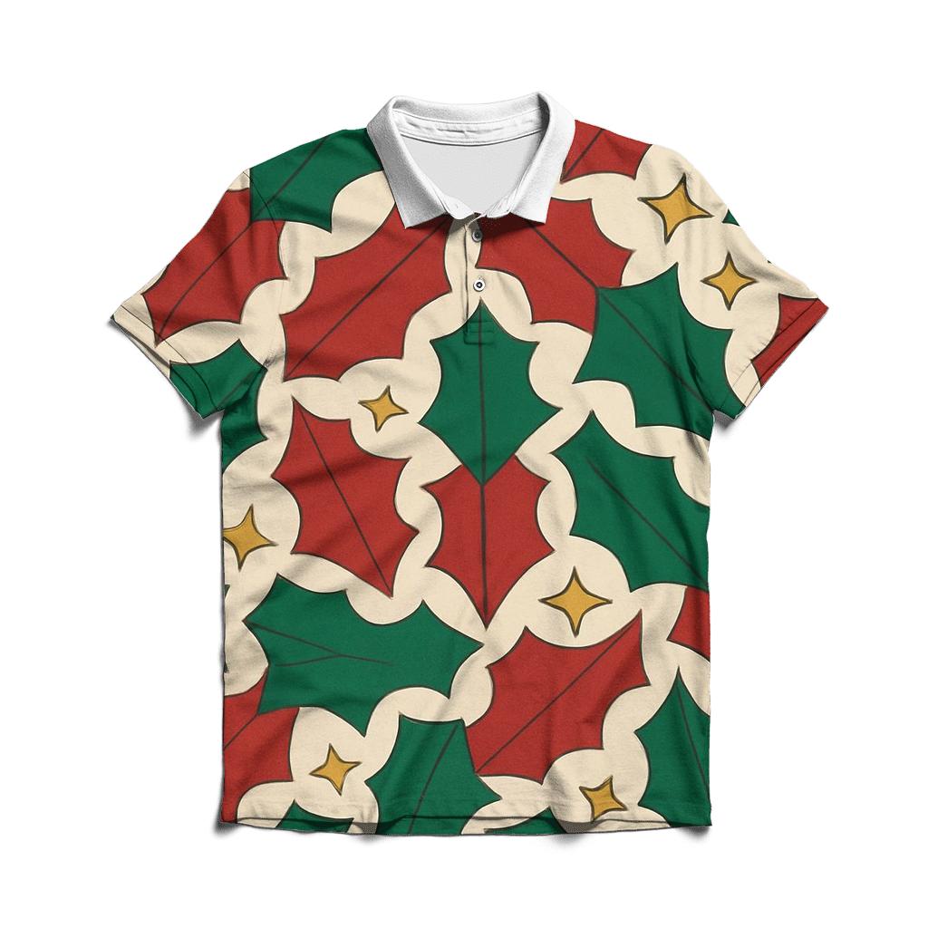 Holly Star Mosaic premium cotton polo shirts
