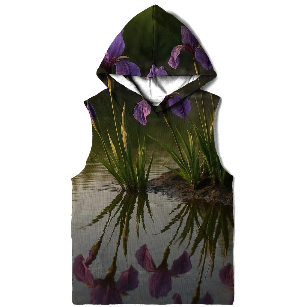 Riverbank Iris Reflection zip-up hoodies