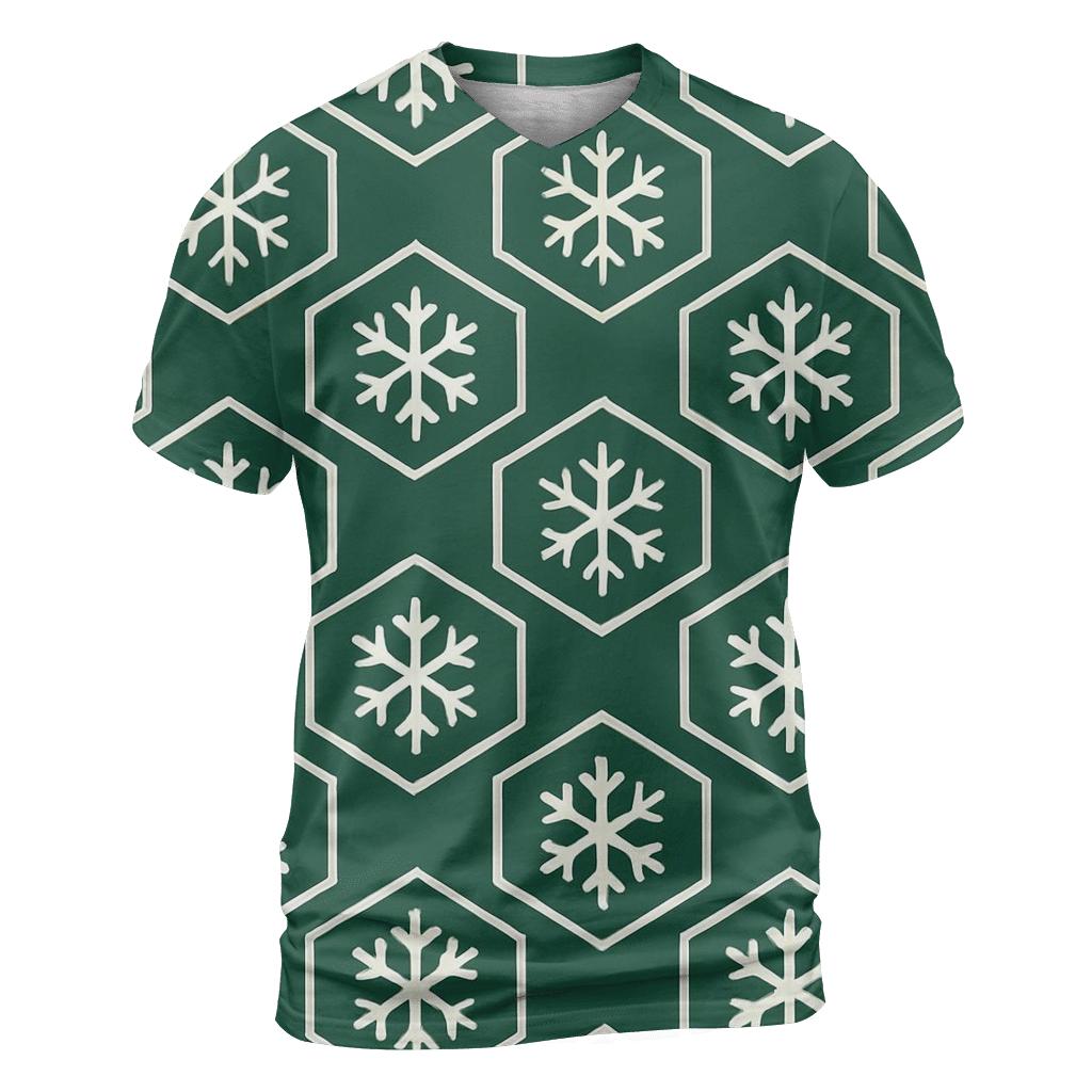 Snowflake Hex Grid custom all-over print shirts