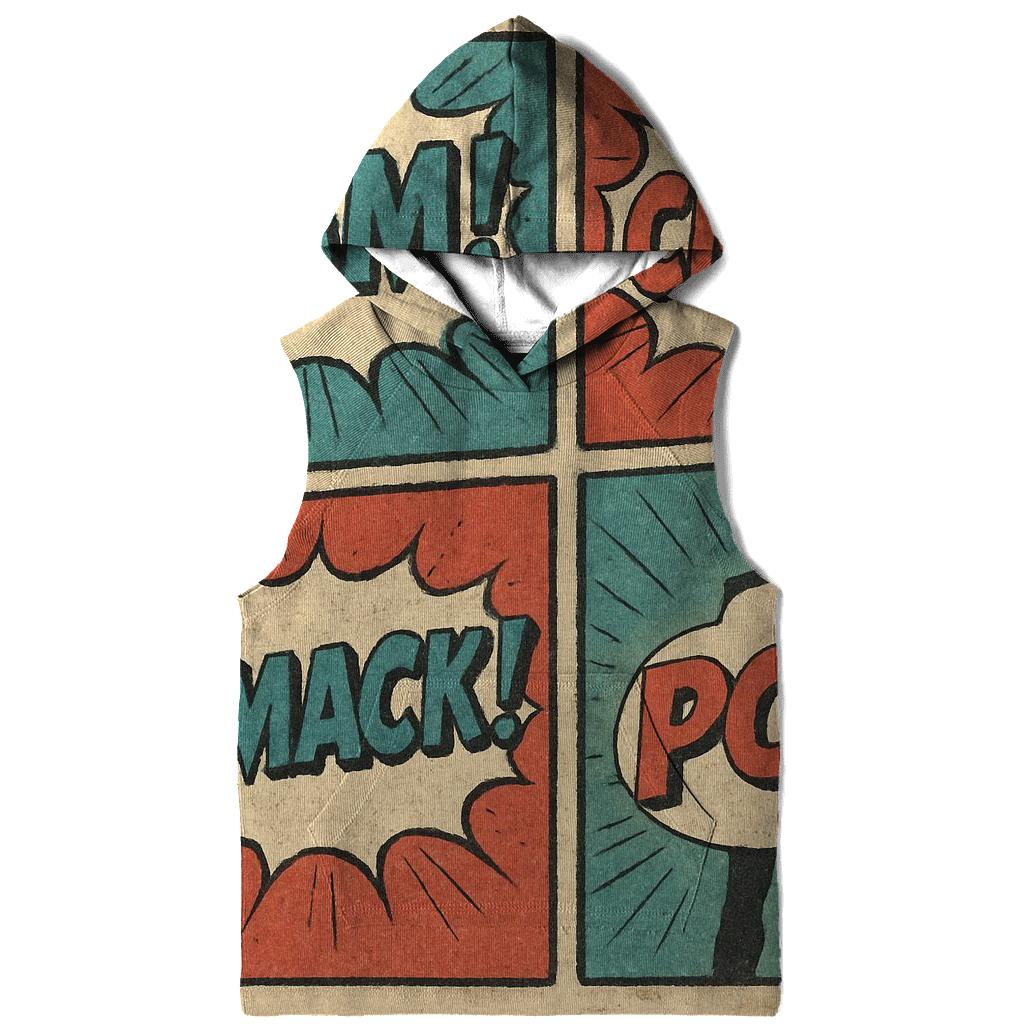 Faded Comic Panel Montage embroidered hoodies