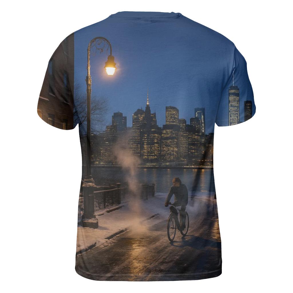 Winter Solstice Over Brooklyn Heights artistic all-over print tops