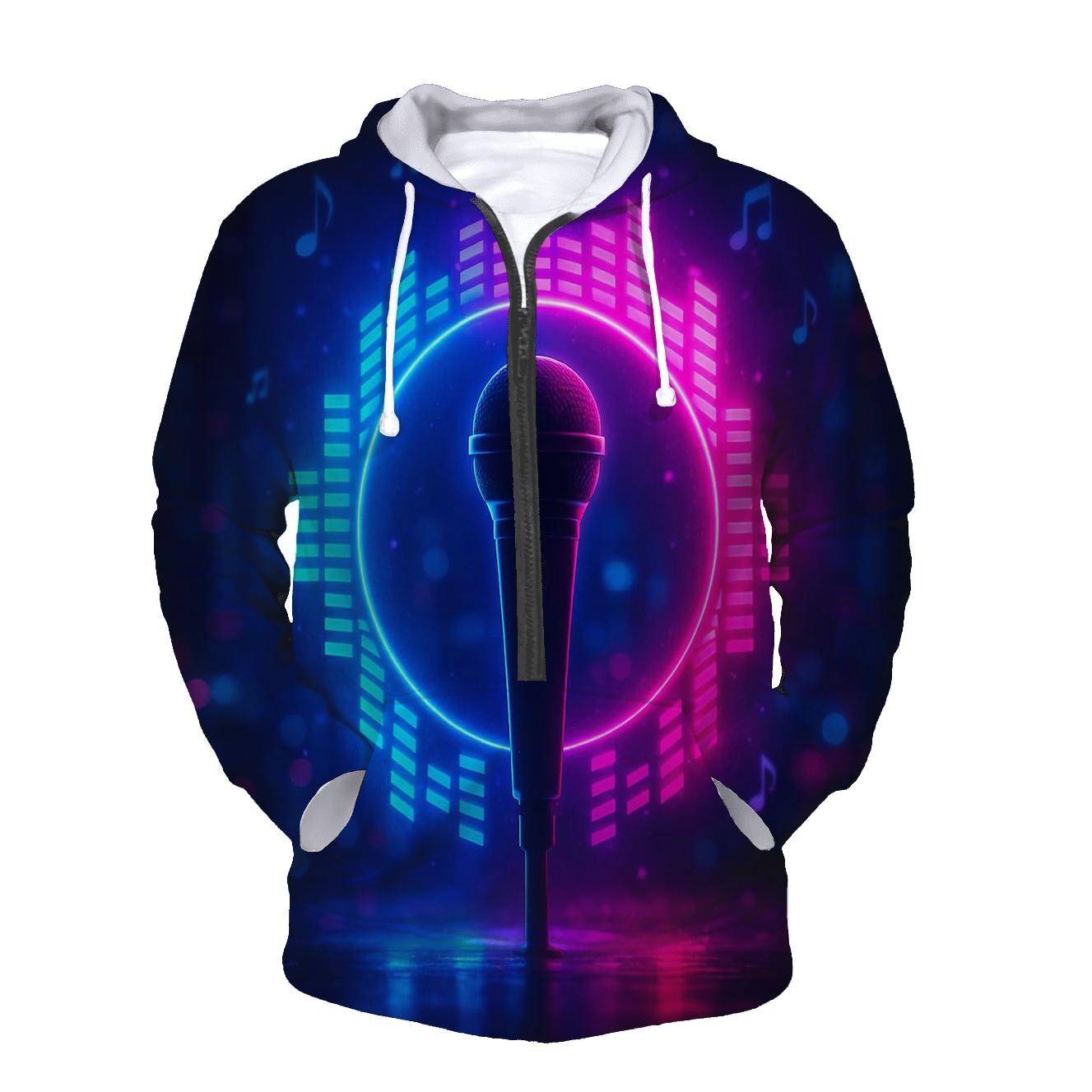 Neon Equalizer Halo designer hoodies