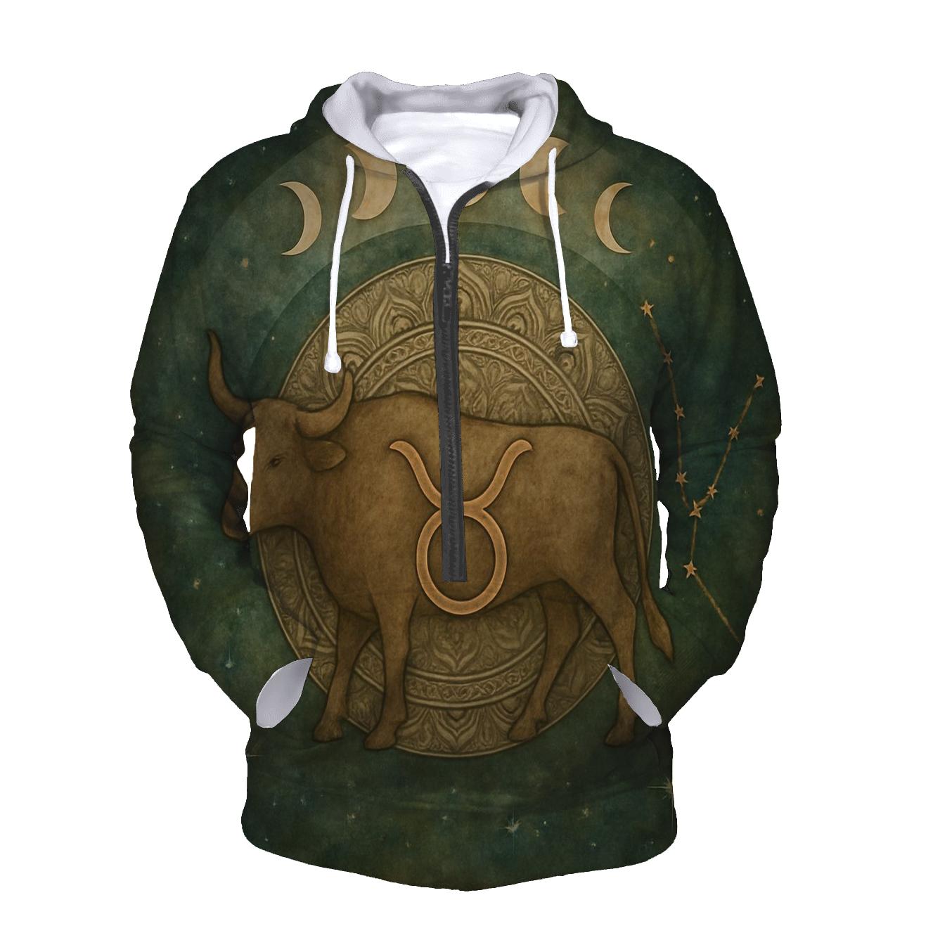 Mystic Taurus Bull Glyph Design graphic hoodies