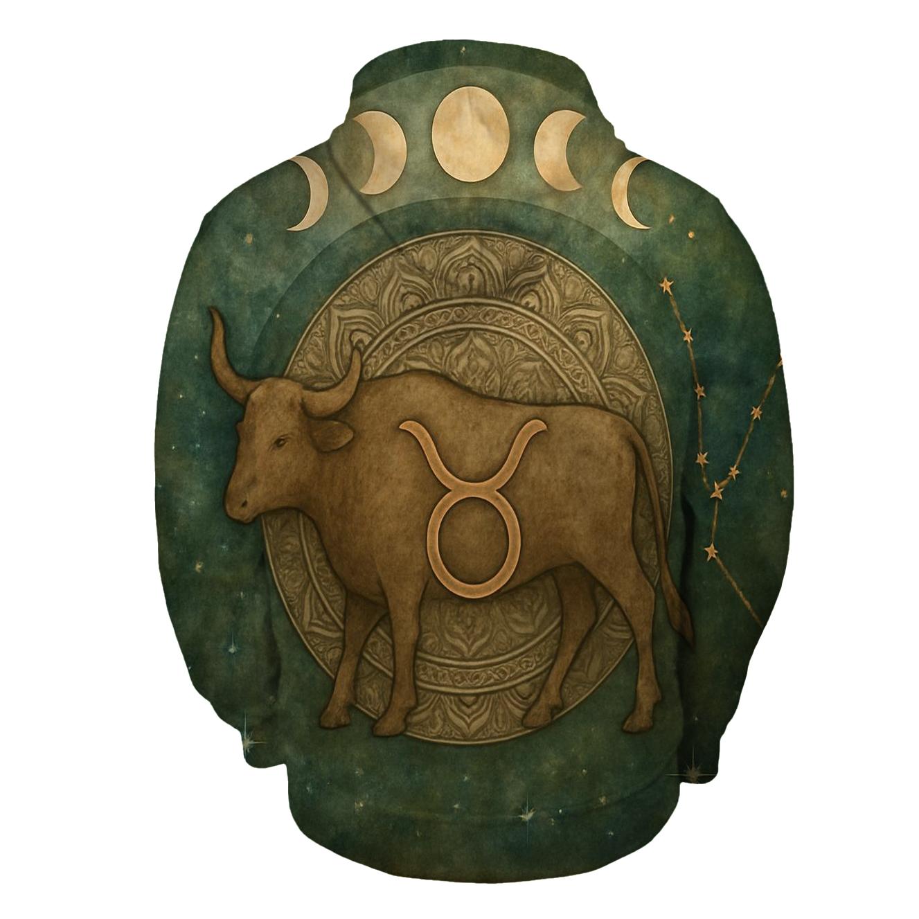 Mystic Taurus Bull Glyph Design graphic hoodies