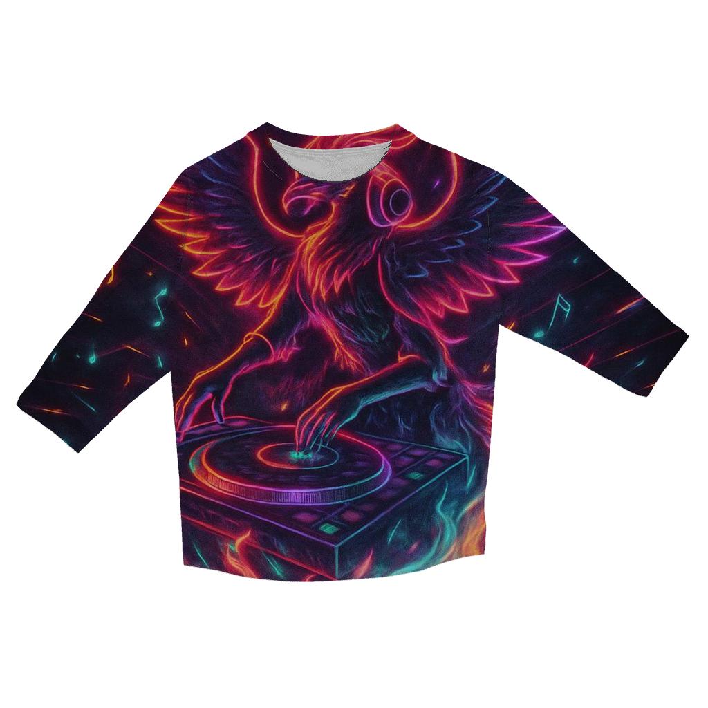 Hologram DJ Phoenix casual three quarter sleeve shirts