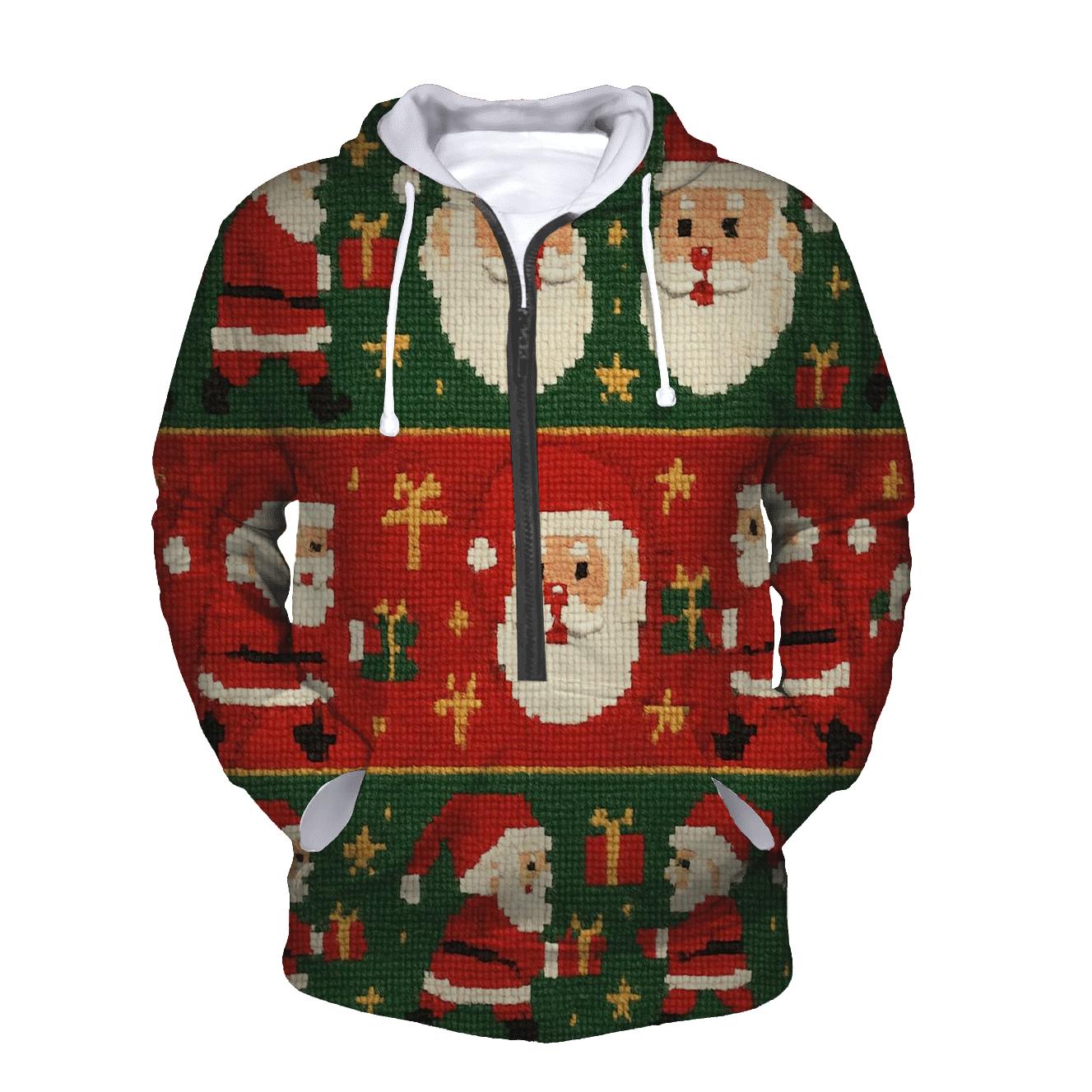 Pixel Santa Parade Design graphic hoodies