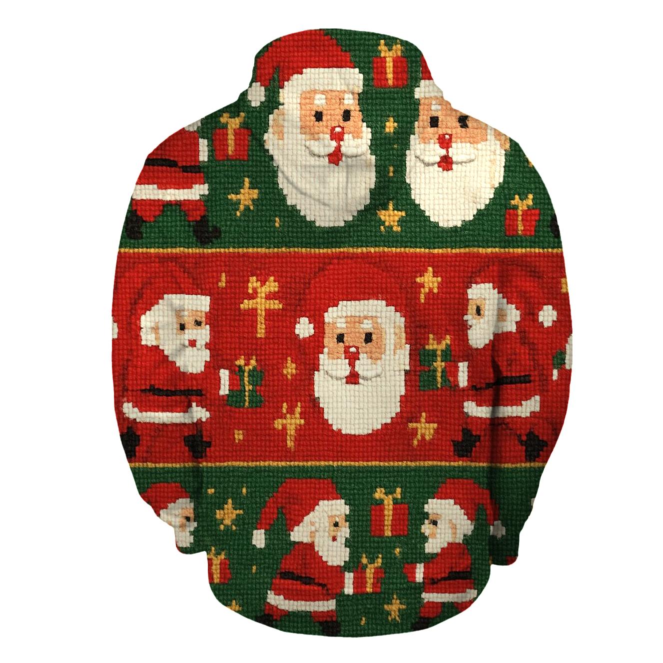 Pixel Santa Parade Design graphic hoodies