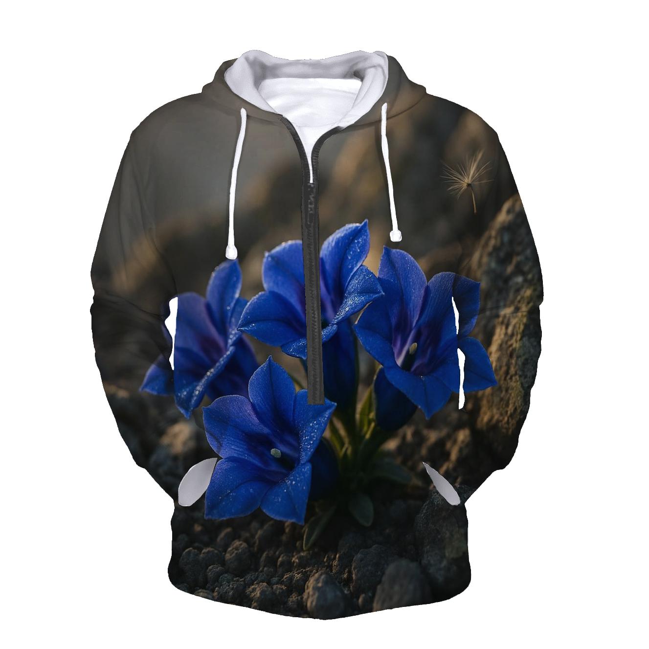 Sunlit Alpine Gentian Cluster hoodie styles