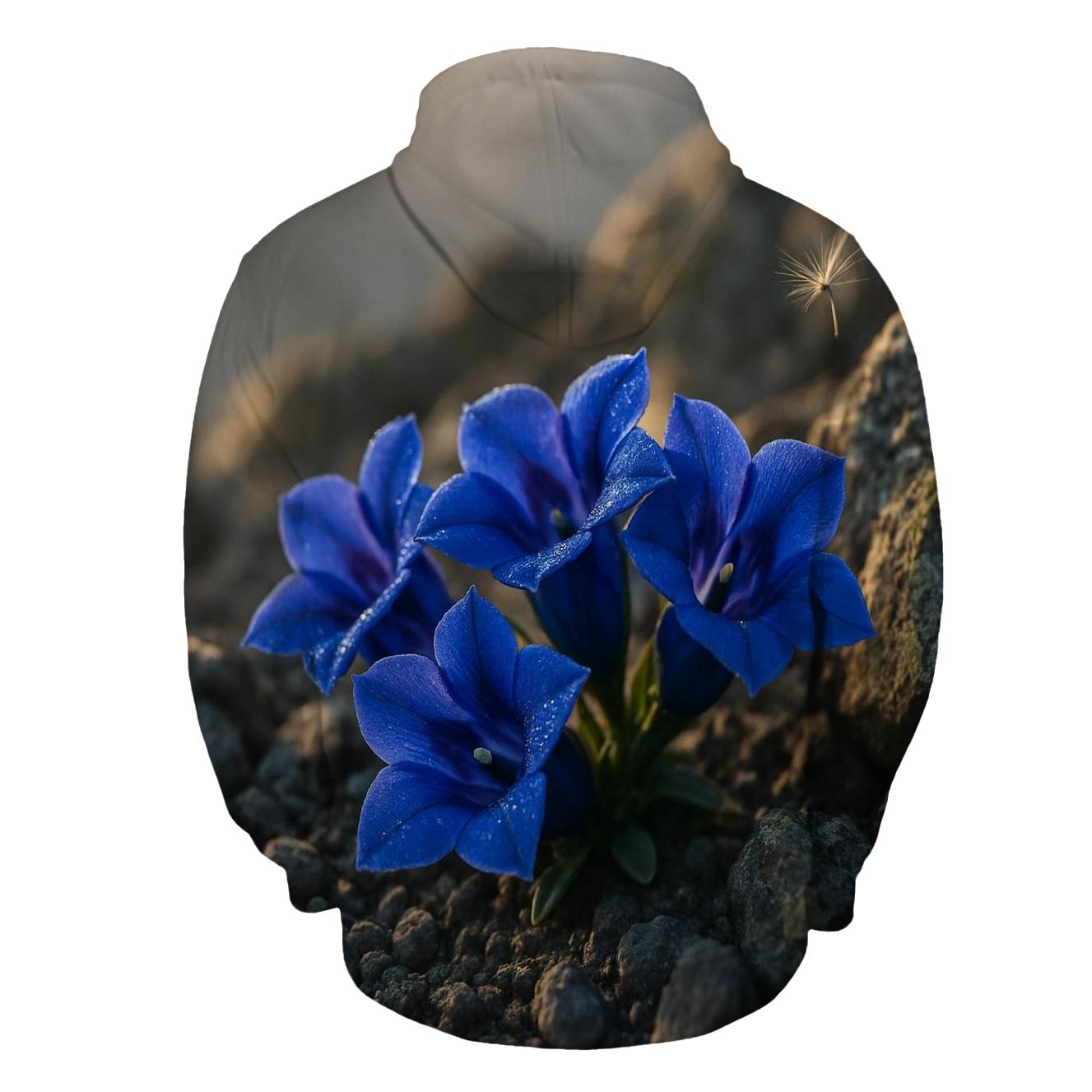 Sunlit Alpine Gentian Cluster hoodie styles