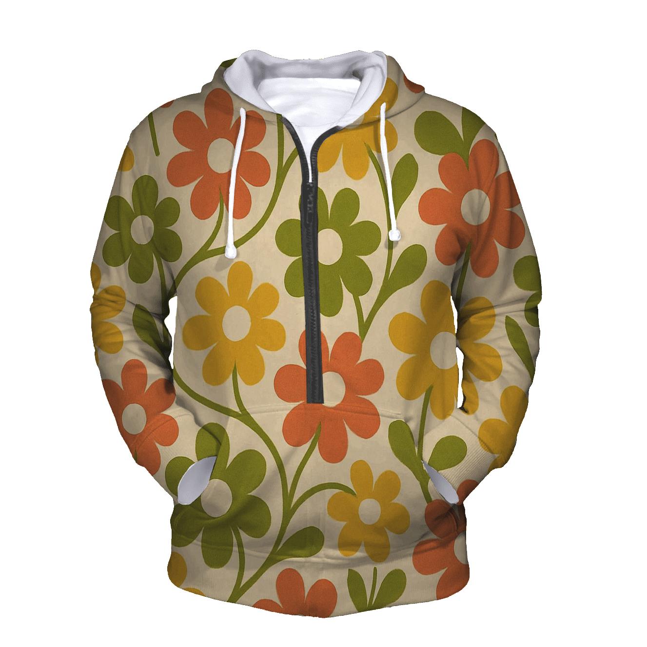 Groovy Flower Medley zip-up hoodies