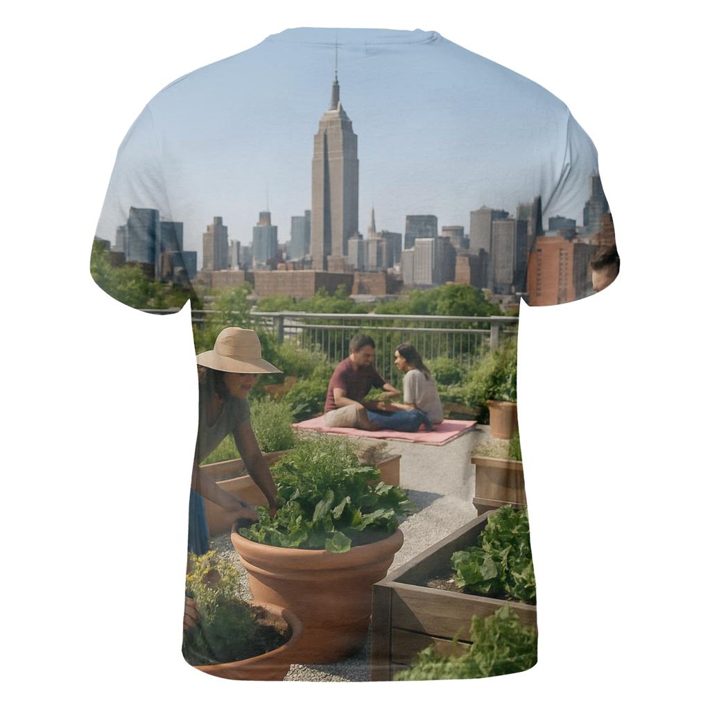Rooftop Garden Overlook custom all-over print shirts