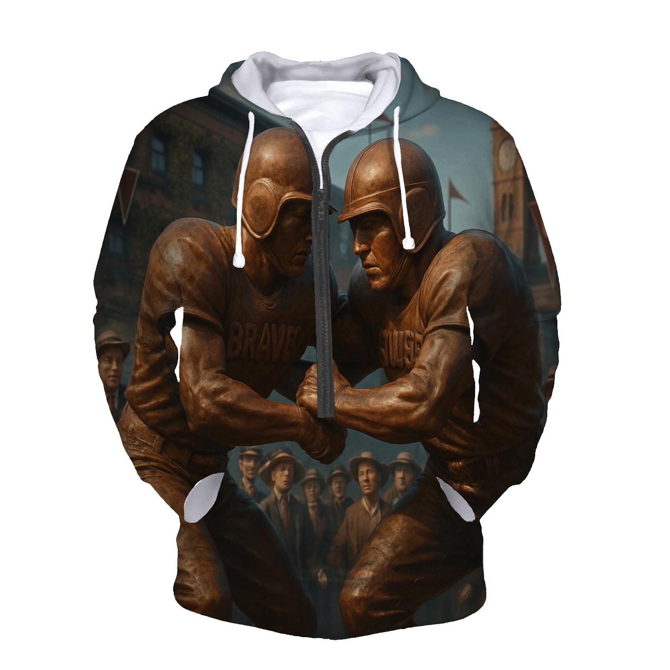 Historic Rivalry In Bronze And Sky premium hoodies