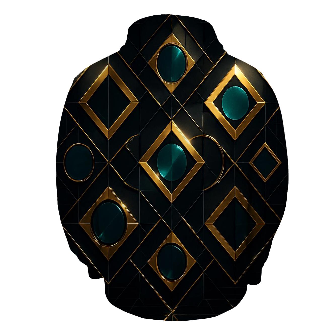 Disco Mirror Geometry embroidered hoodies