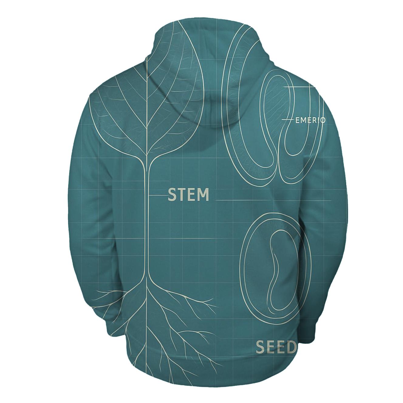 Minimalist Botanical Blueprint hoodies fashion