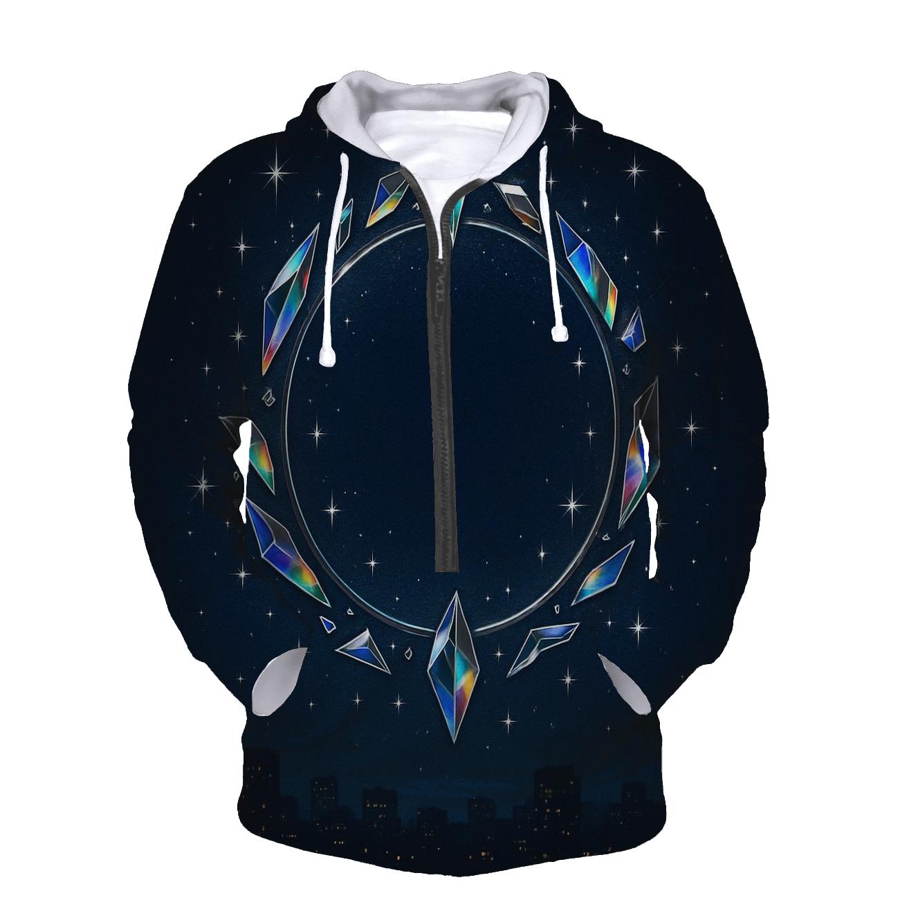 Midnight Prism Halo embroidered hoodies