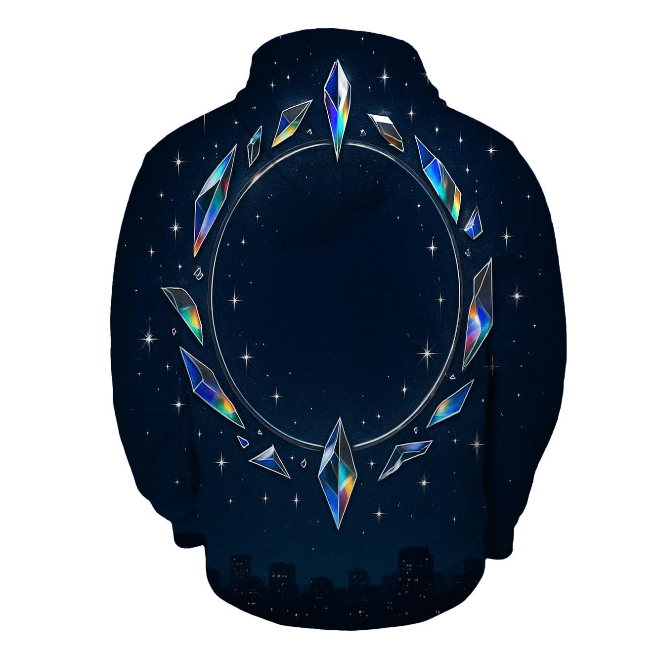 Midnight Prism Halo embroidered hoodies