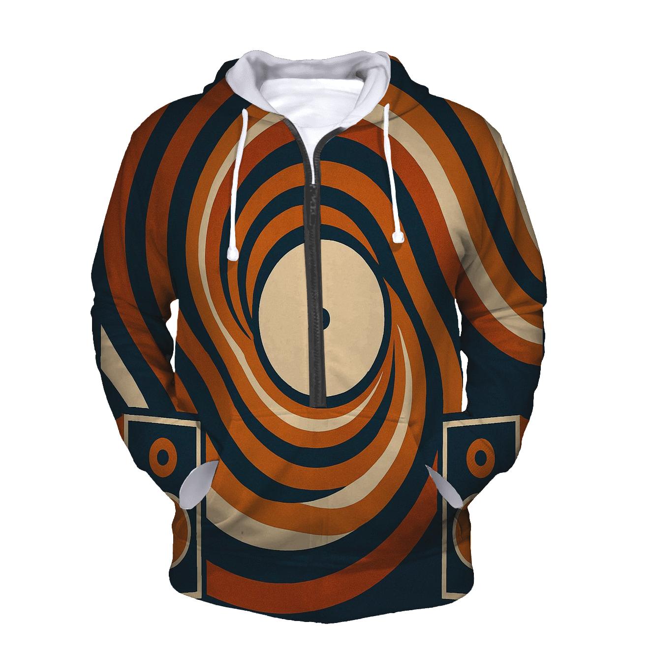 Sunburst Vinyl Waves custom hoodies